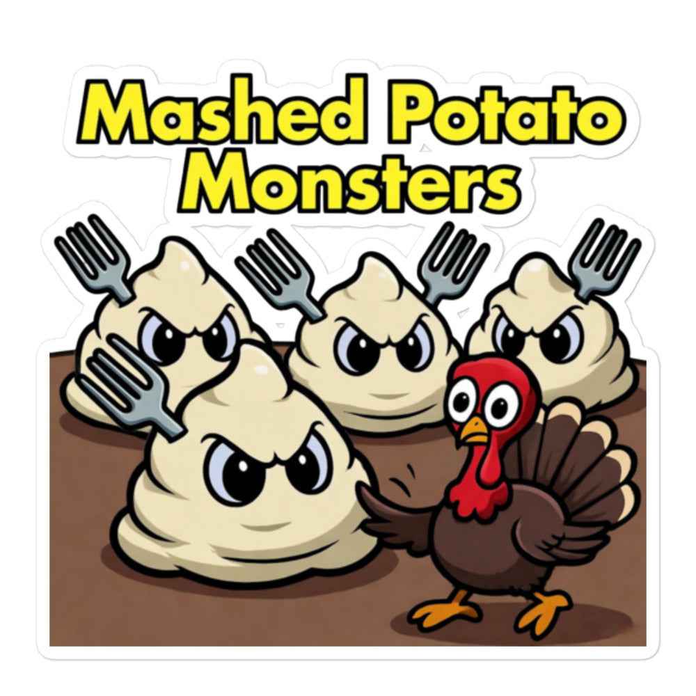 Mashed Potato Monsters Bubble-free stickers