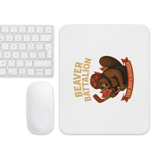 Beaver Battalion – True North Defender Mouse pad  from Rare Plus Apparel – unique movie & pop culture inspired design.
