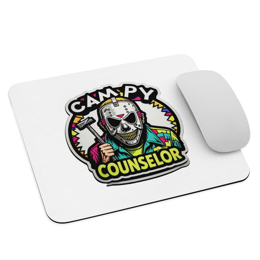 Campy Counselor Mouse pad  from Rare Plus Apparel – unique movie & pop culture inspired design.