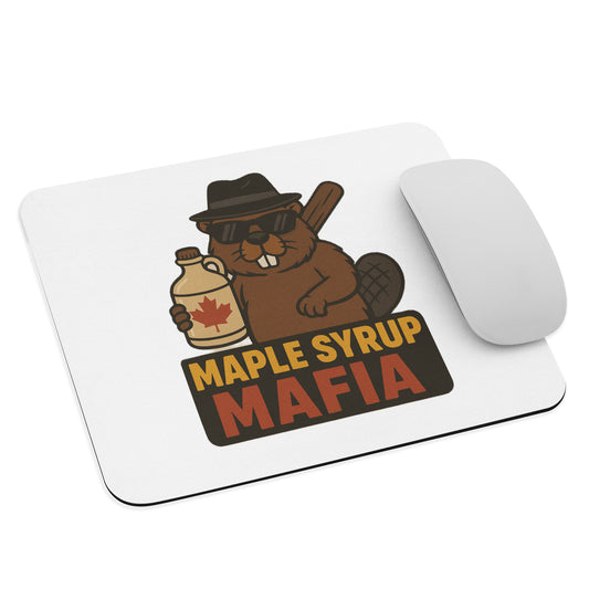 Maple Syrup Mafia Mouse pad  from Rare Plus Apparel – unique movie & pop culture inspired design.