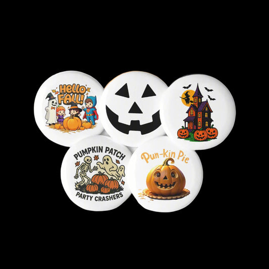 Halloween Set of pin buttons  from Rare Plus Apparel – unique movie & pop culture inspired design.