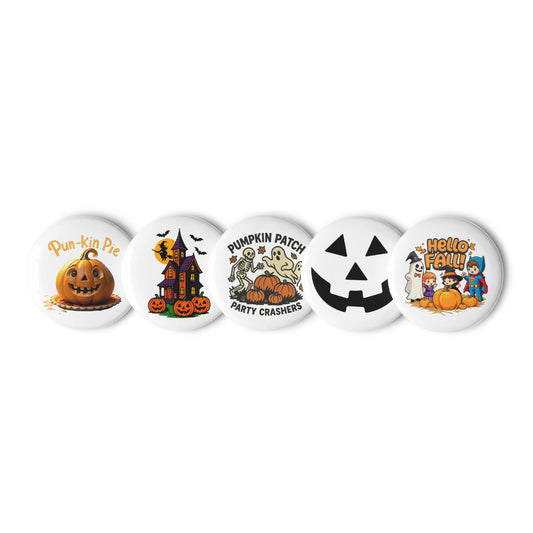 Halloween Set of pin buttons  from Rare Plus Apparel – unique movie & pop culture inspired design.