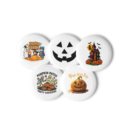 Halloween Set of pin buttons  from Rare Plus Apparel – unique movie & pop culture inspired design.