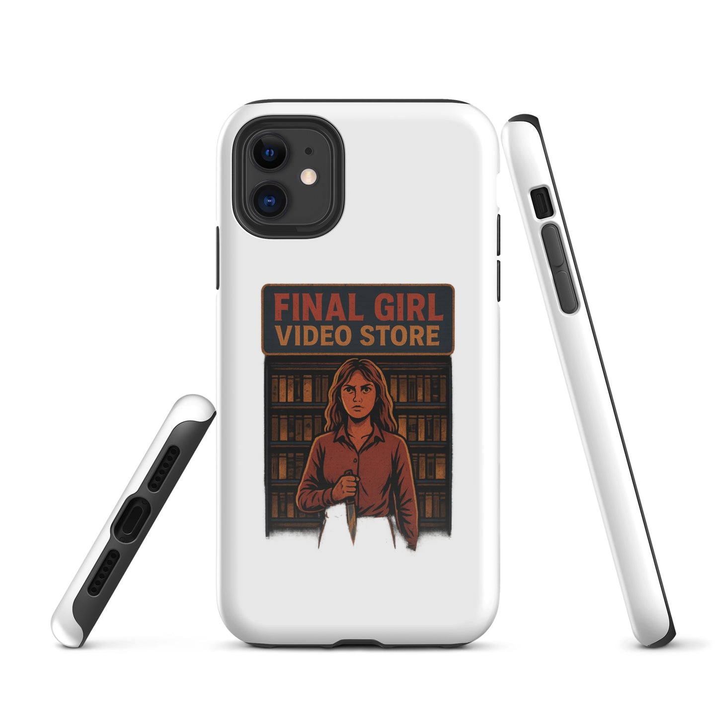 Final Girl Video Store Tough Case for iPhone®  from Rare Plus Apparel – unique movie & pop culture inspired design.