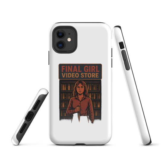 Final Girl Video Store Tough Case for iPhone®  from Rare Plus Apparel – unique movie & pop culture inspired design.