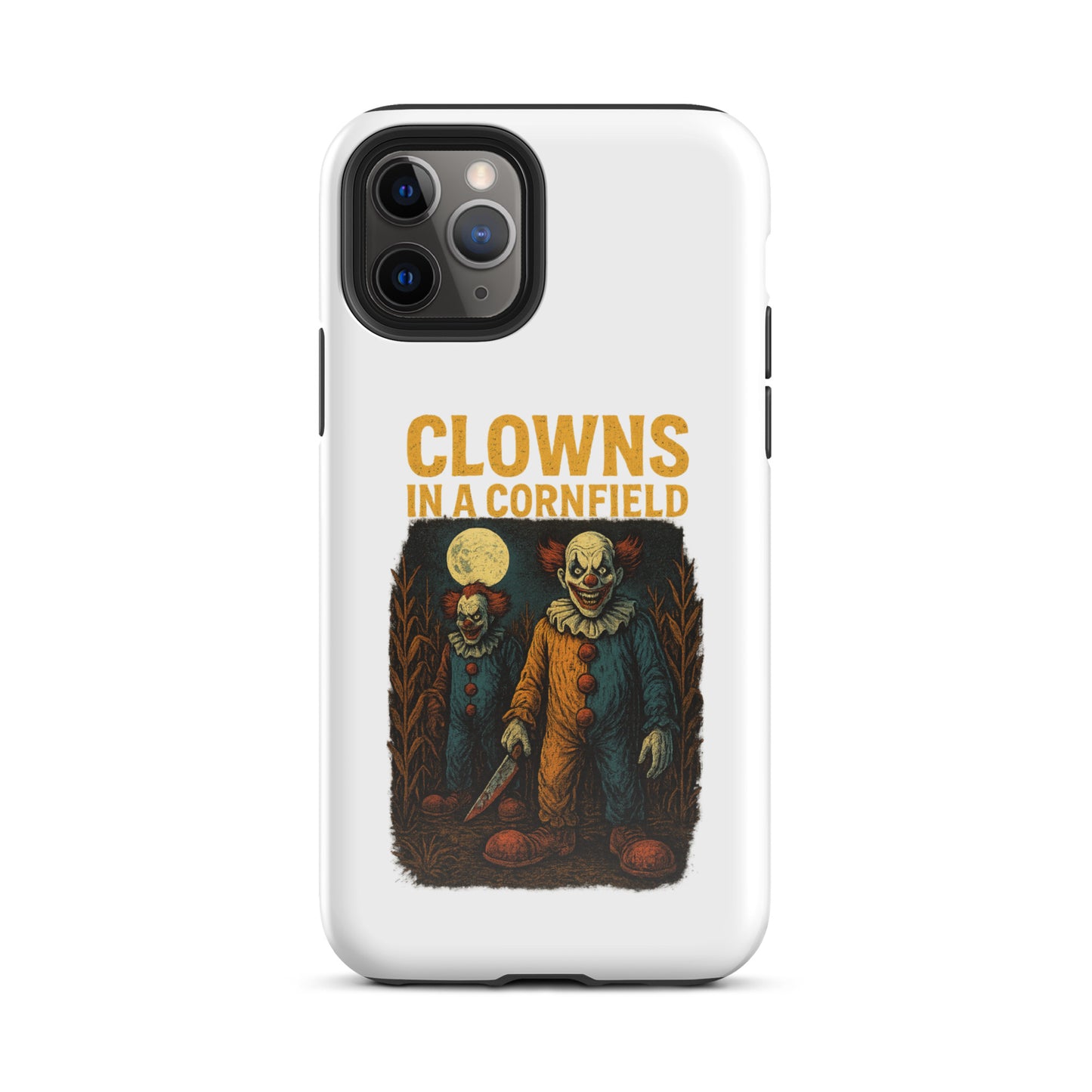 Clowns in a Cornfield Tough Case for iPhone®  from Rare Plus Apparel – unique movie & pop culture inspired design.