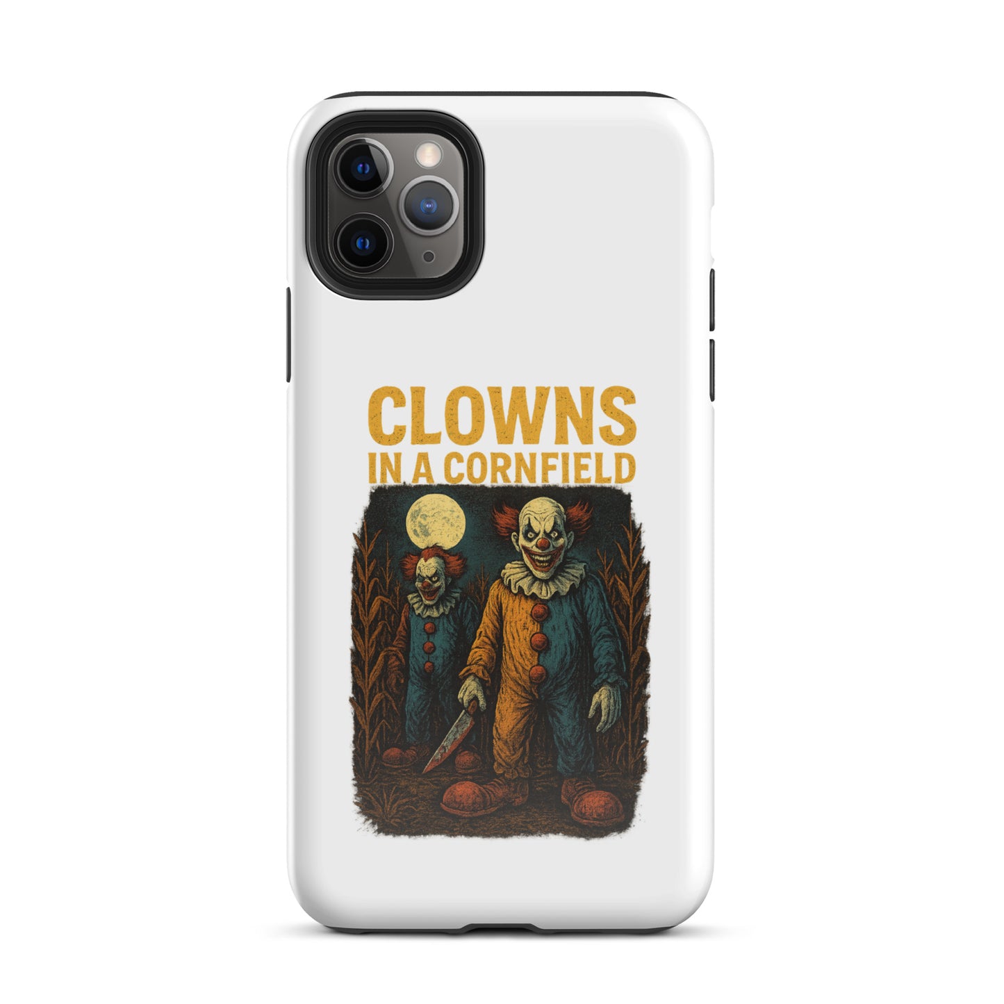 Clowns in a Cornfield Tough Case for iPhone®  from Rare Plus Apparel – unique movie & pop culture inspired design.