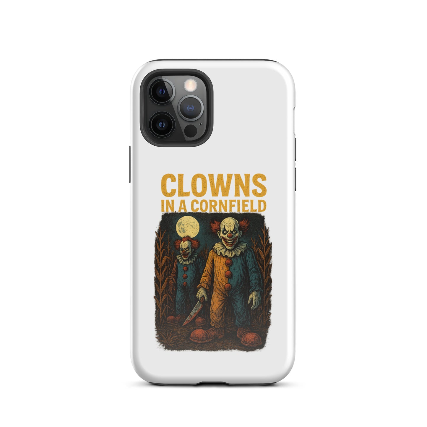 Clowns in a Cornfield Tough Case for iPhone®  from Rare Plus Apparel – unique movie & pop culture inspired design.