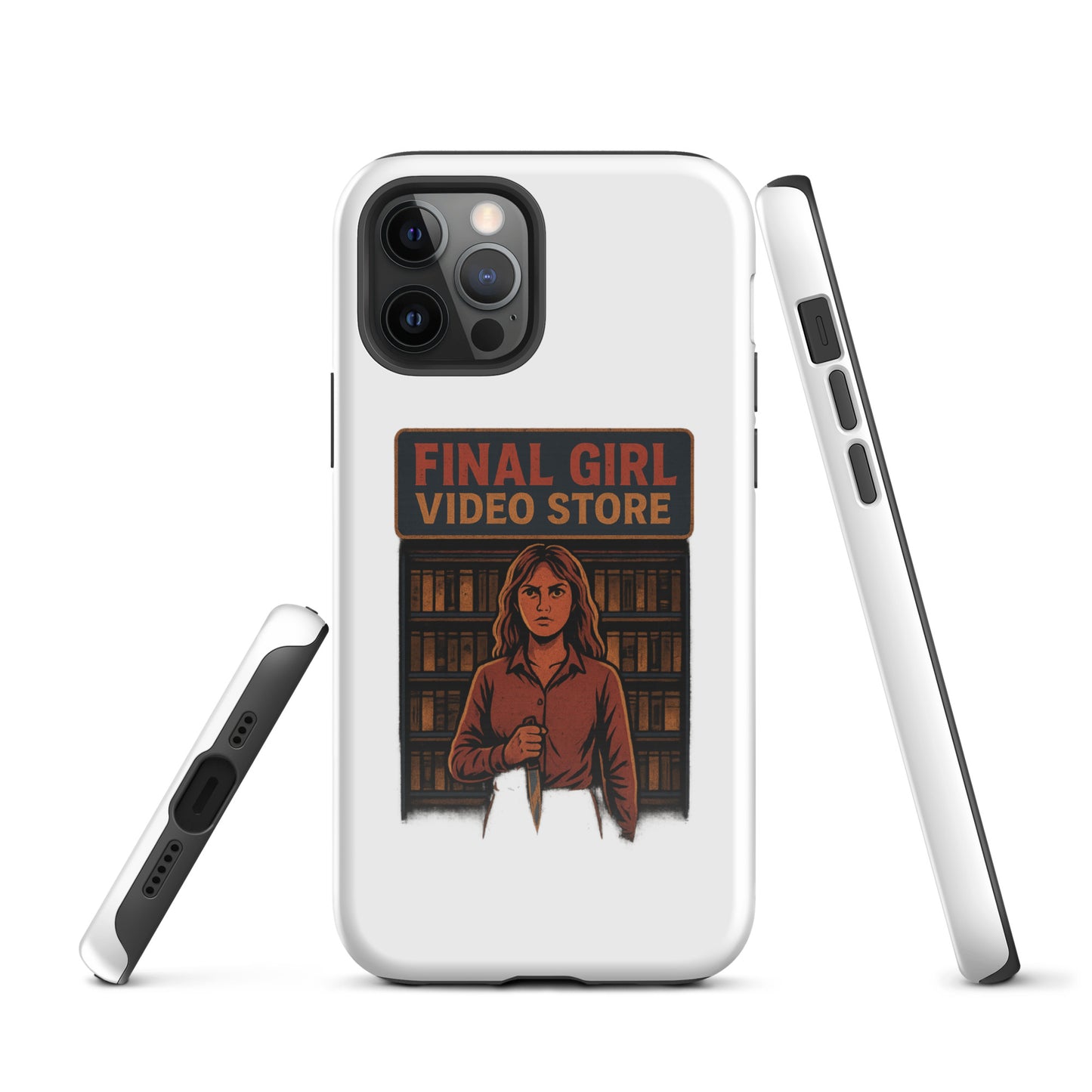 Final Girl Video Store Tough Case for iPhone®  from Rare Plus Apparel – unique movie & pop culture inspired design.