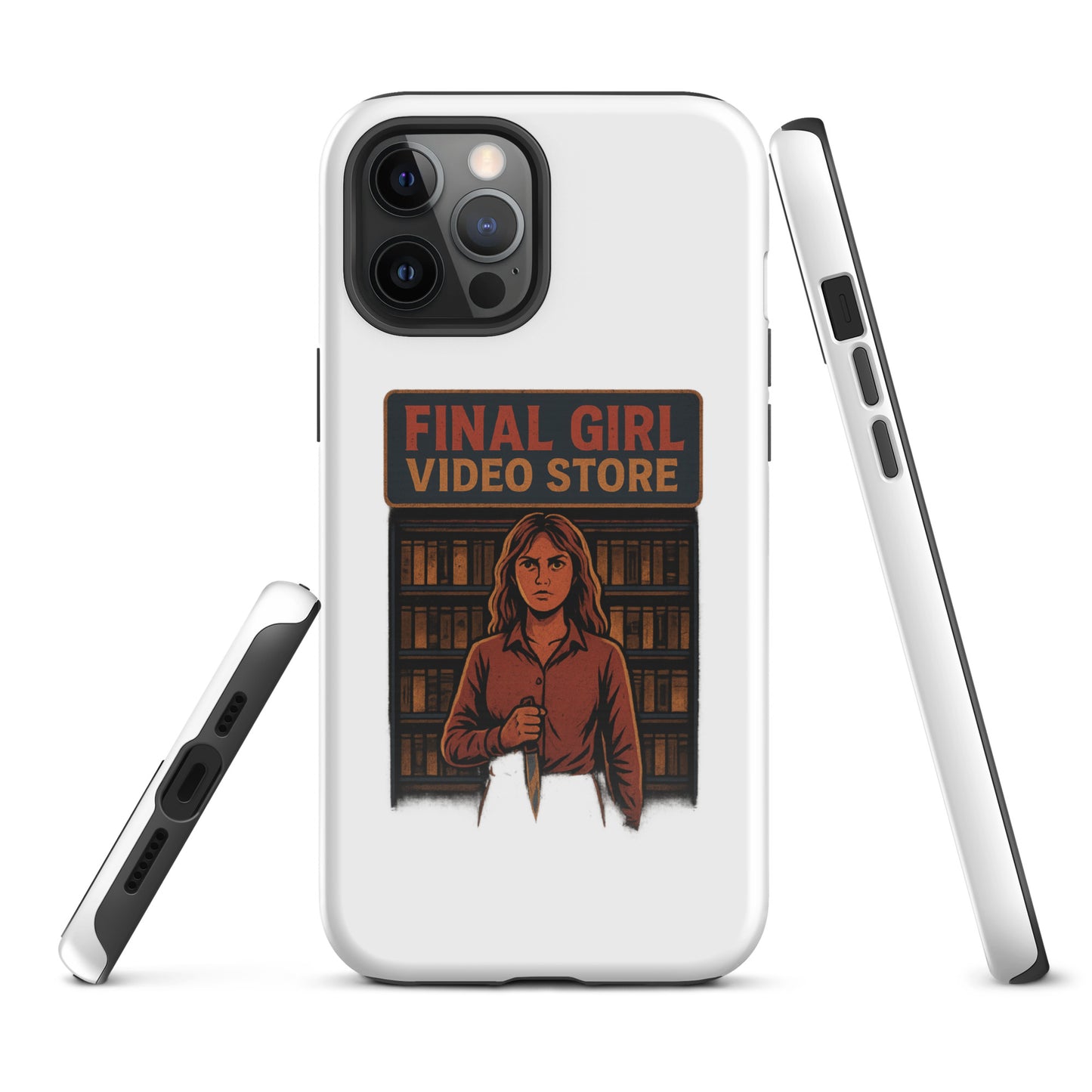 Final Girl Video Store Tough Case for iPhone®  from Rare Plus Apparel – unique movie & pop culture inspired design.