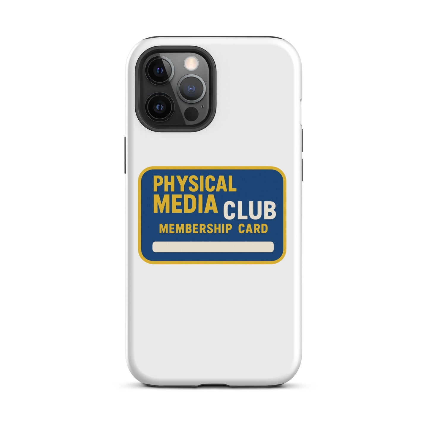 Physical Media Club Tough Case for iPhone®  from Rare Plus Apparel – unique movie & pop culture inspired design.