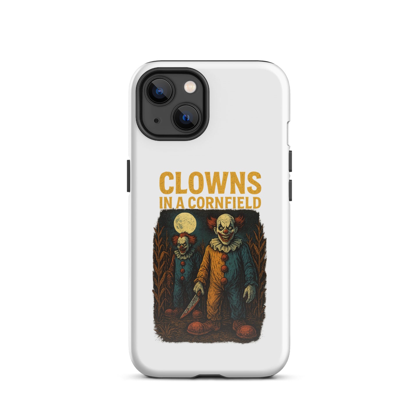 Clowns in a Cornfield Tough Case for iPhone®  from Rare Plus Apparel – unique movie & pop culture inspired design.