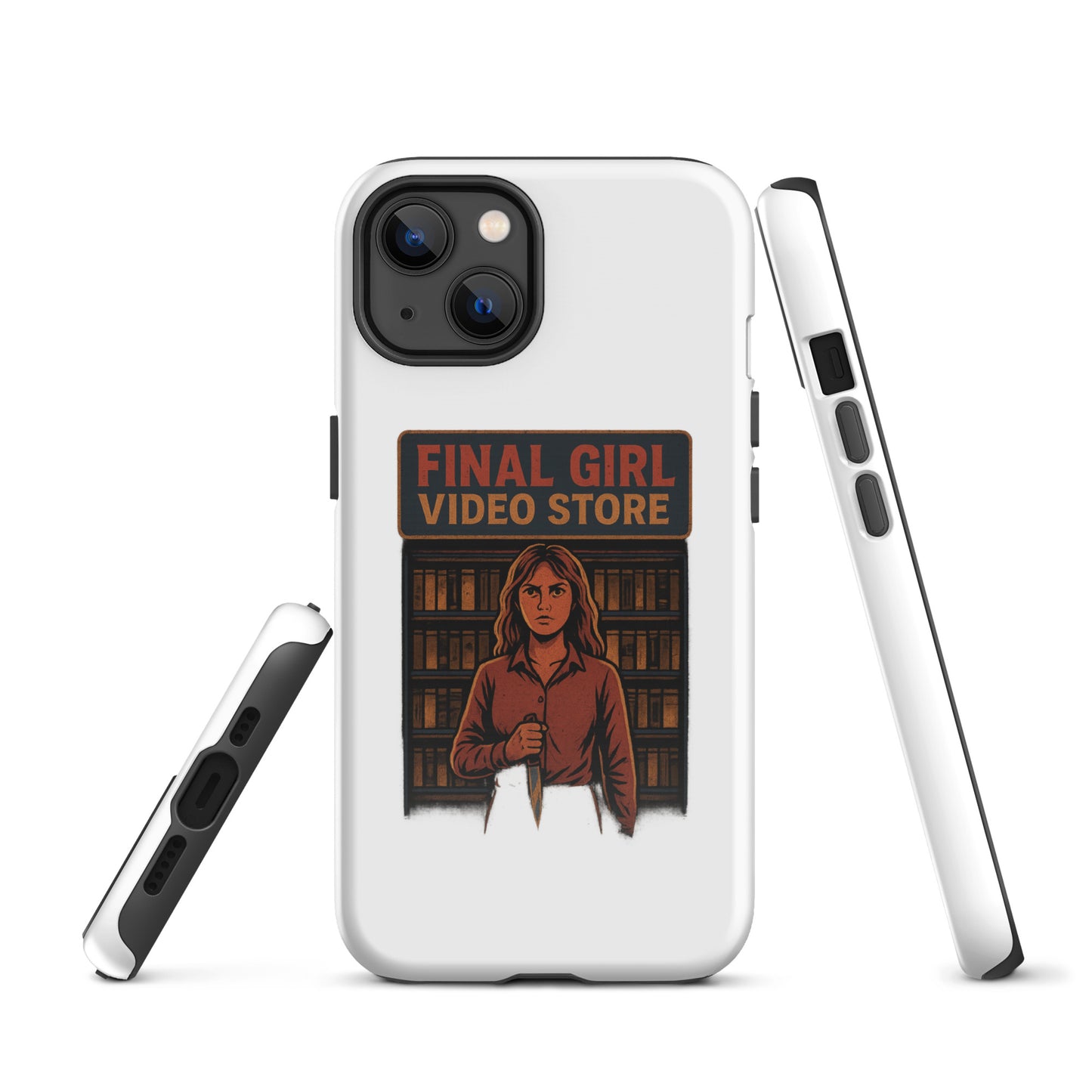 Final Girl Video Store Tough Case for iPhone®  from Rare Plus Apparel – unique movie & pop culture inspired design.