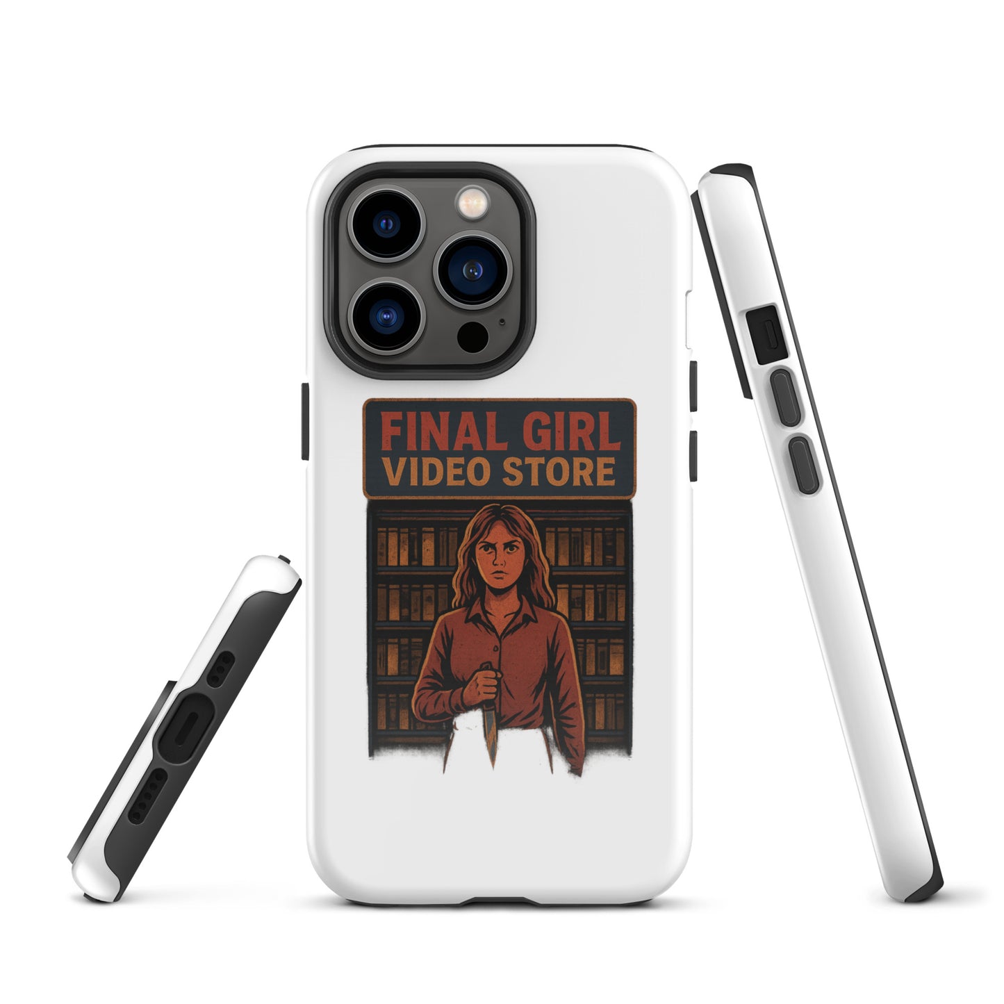 Final Girl Video Store Tough Case for iPhone®  from Rare Plus Apparel – unique movie & pop culture inspired design.