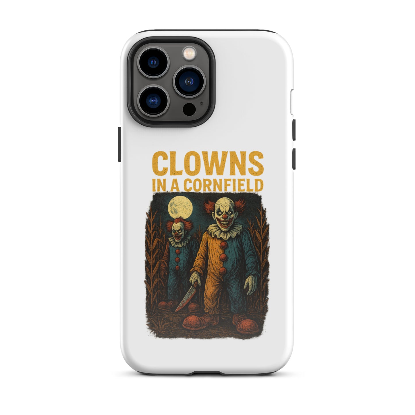 Clowns in a Cornfield Tough Case for iPhone®  from Rare Plus Apparel – unique movie & pop culture inspired design.