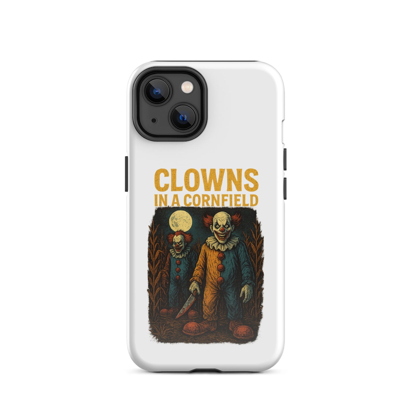 Clowns in a Cornfield Tough Case for iPhone®  from Rare Plus Apparel – unique movie & pop culture inspired design.