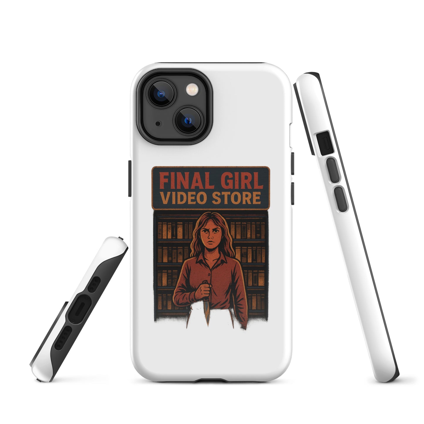 Final Girl Video Store Tough Case for iPhone®  from Rare Plus Apparel – unique movie & pop culture inspired design.