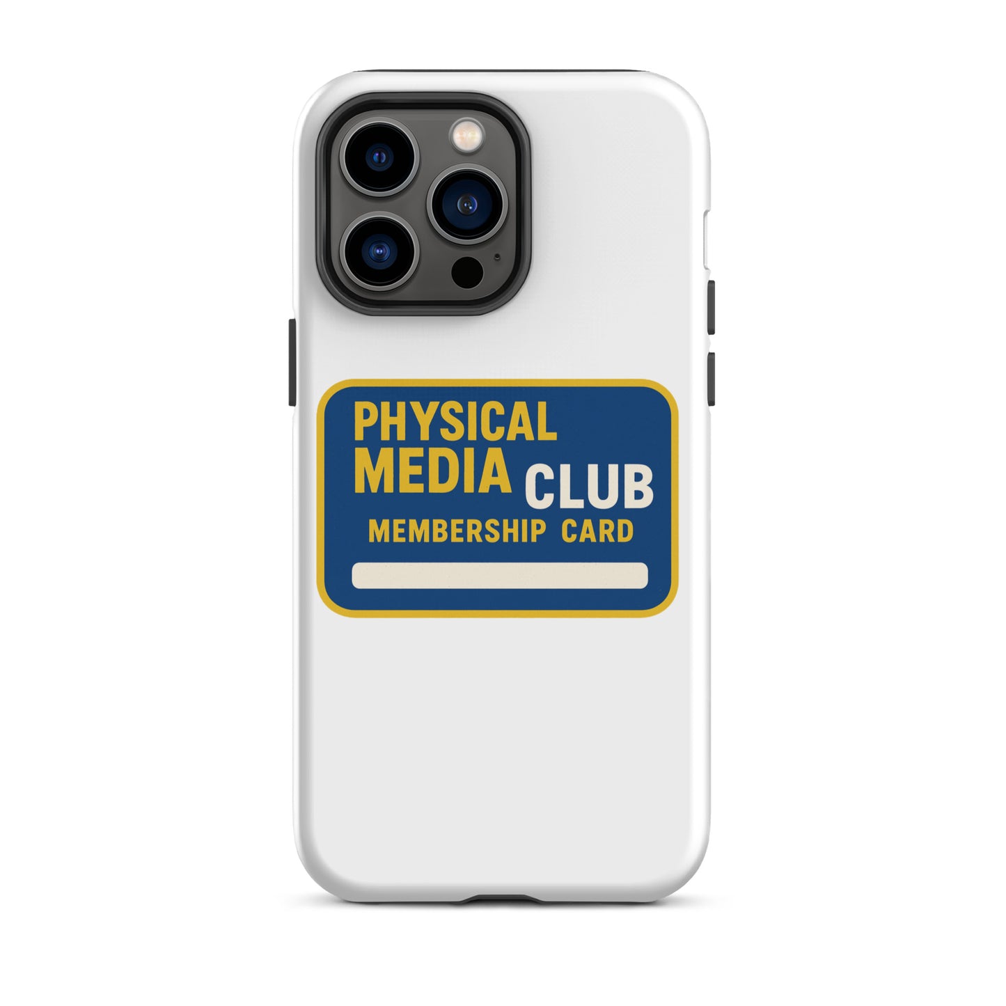 Physical Media Club Tough Case for iPhone®  from Rare Plus Apparel – unique movie & pop culture inspired design.