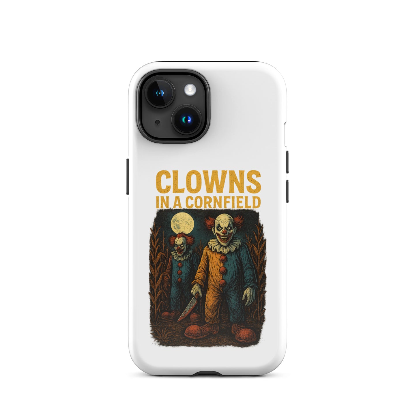 Clowns in a Cornfield Tough Case for iPhone®  from Rare Plus Apparel – unique movie & pop culture inspired design.