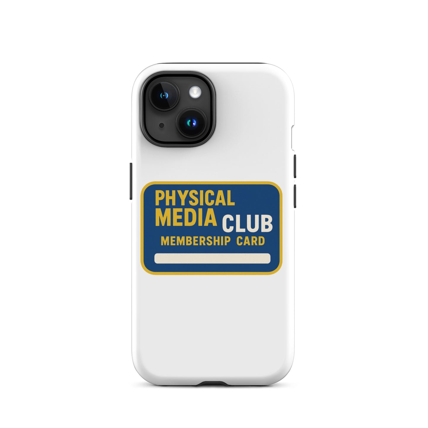 Physical Media Club Tough Case for iPhone®  from Rare Plus Apparel – unique movie & pop culture inspired design.
