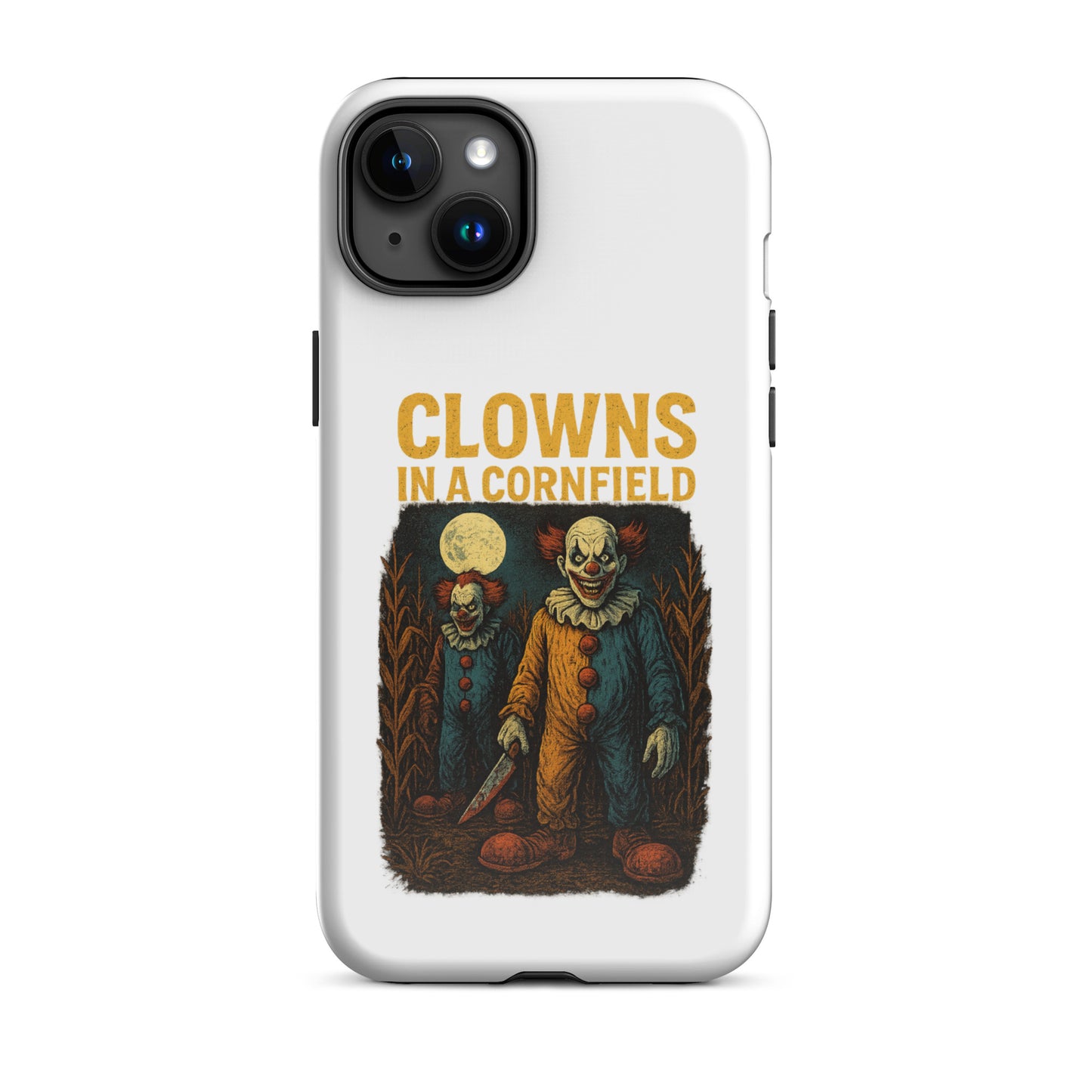 Clowns in a Cornfield Tough Case for iPhone®  from Rare Plus Apparel – unique movie & pop culture inspired design.