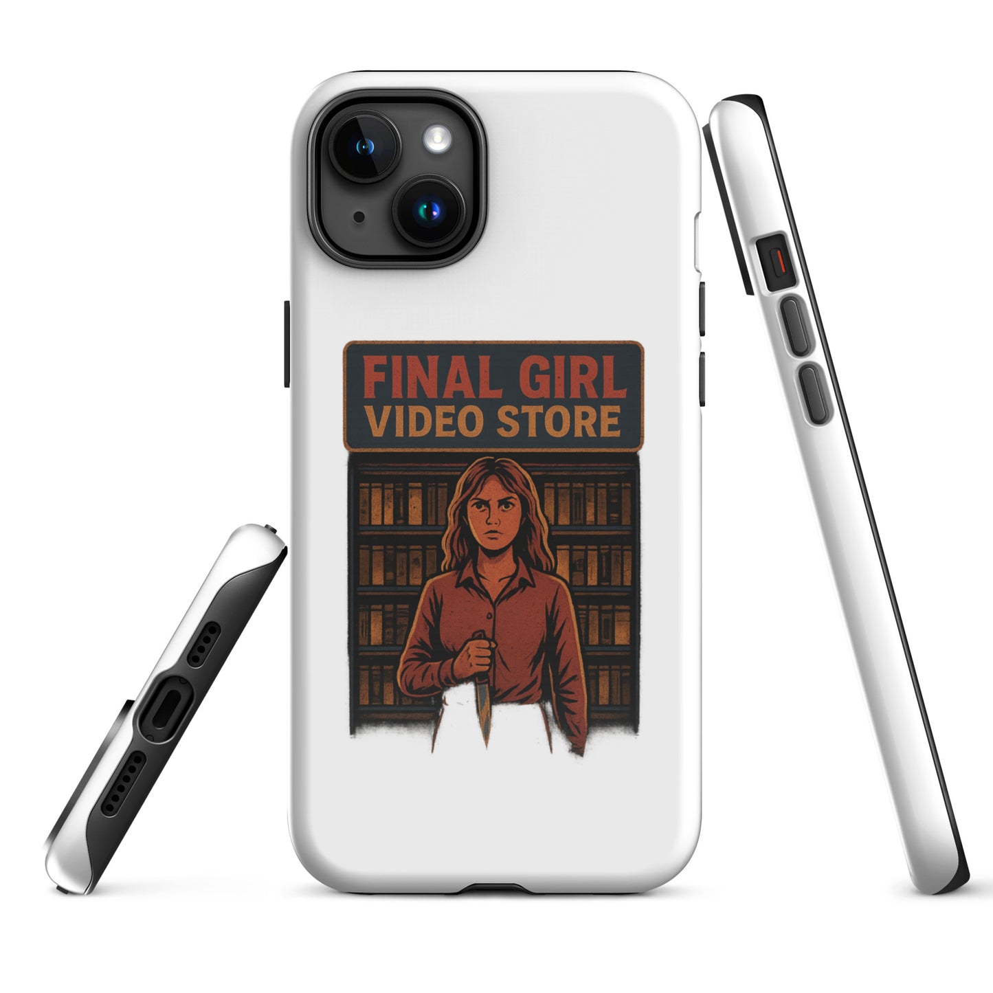Final Girl Video Store Tough Case for iPhone®  from Rare Plus Apparel – unique movie & pop culture inspired design.
