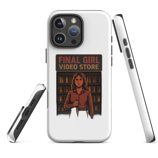 Final Girl Video Store Tough Case for iPhone®  from Rare Plus Apparel – unique movie & pop culture inspired design.