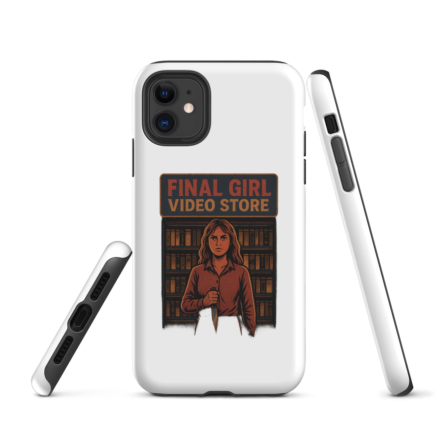 Final Girl Video Store Tough Case for iPhone®  from Rare Plus Apparel – unique movie & pop culture inspired design.