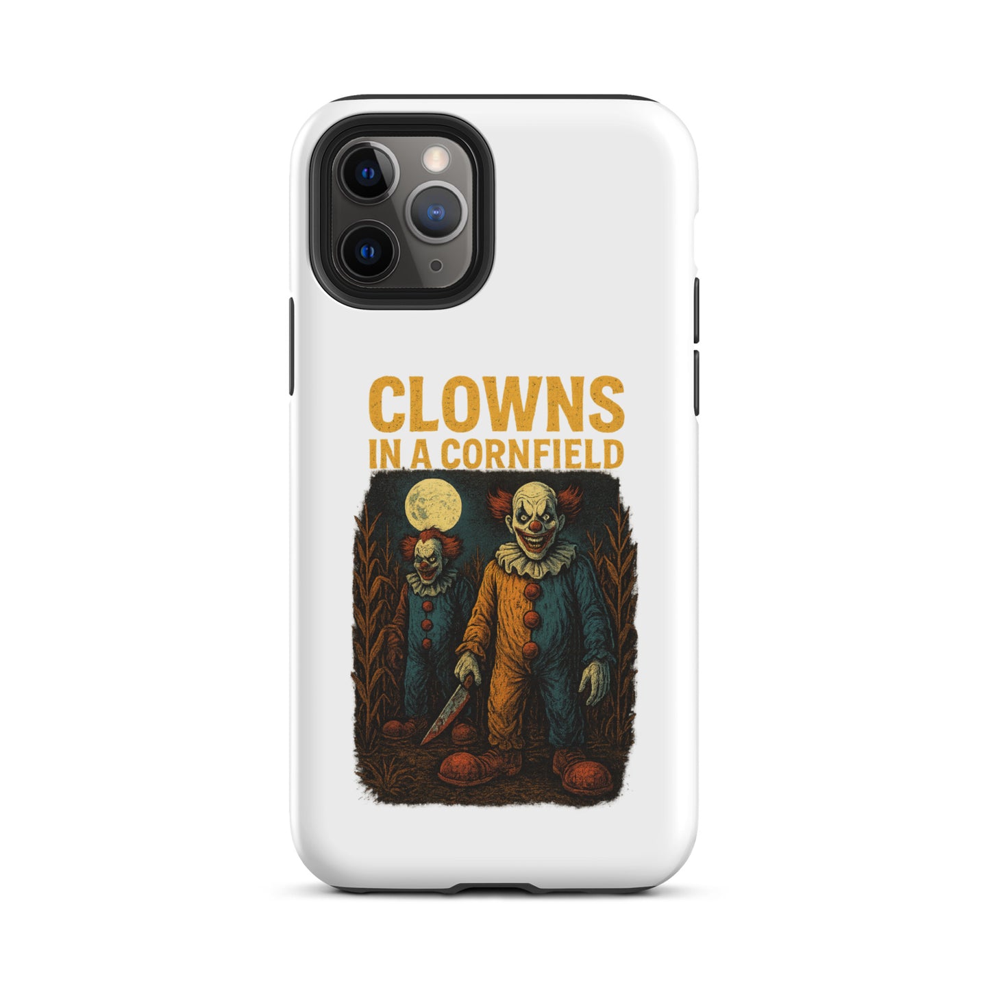 Clowns in a Cornfield Tough Case for iPhone®  from Rare Plus Apparel – unique movie & pop culture inspired design.