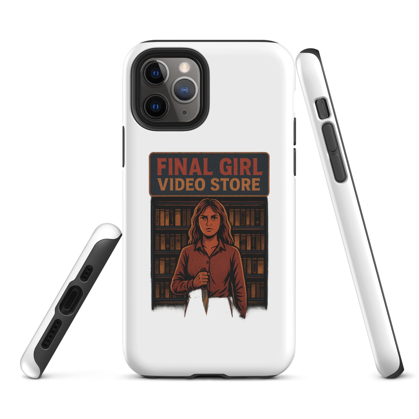 Final Girl Video Store Tough Case for iPhone®  from Rare Plus Apparel – unique movie & pop culture inspired design.