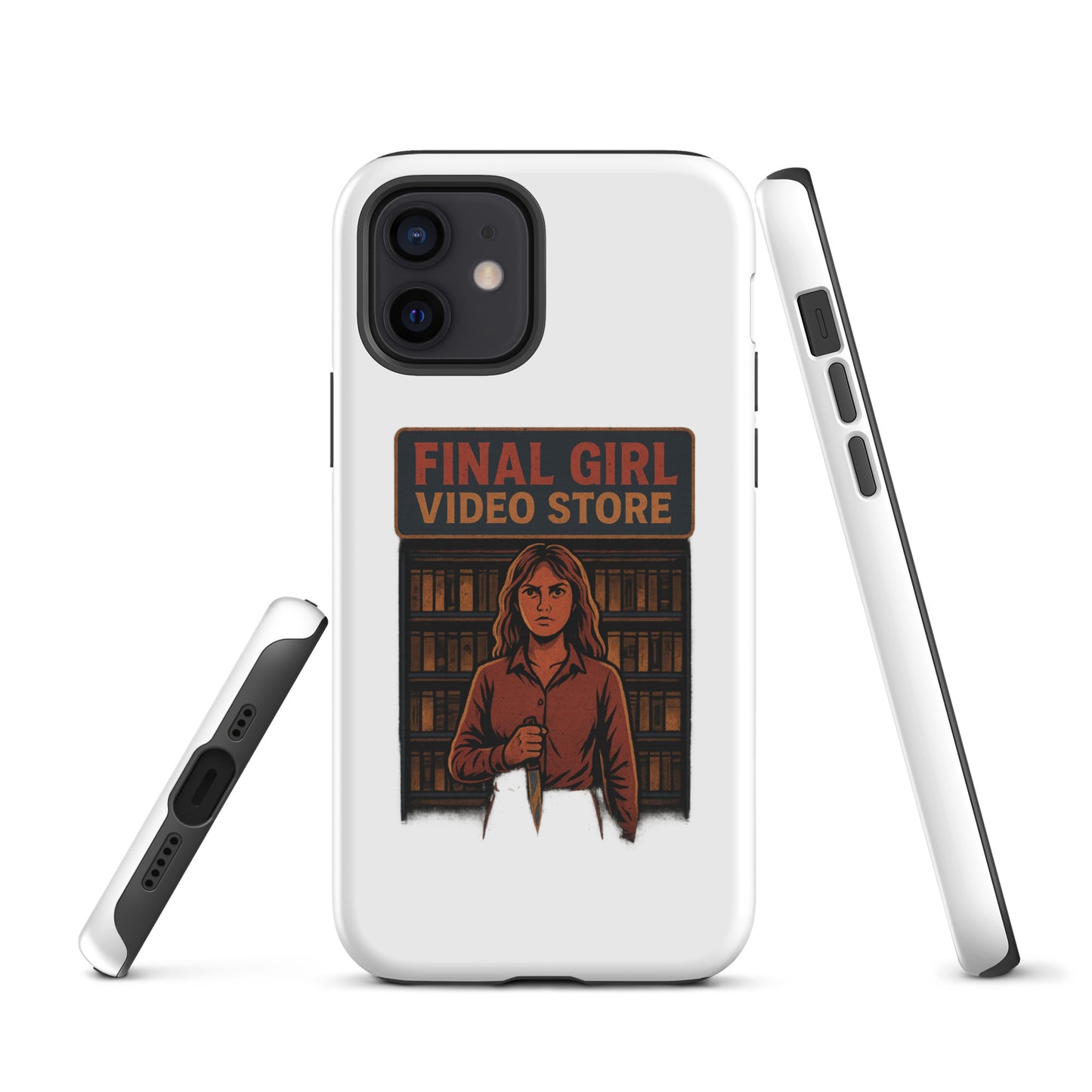 Final Girl Video Store Tough Case for iPhone®  from Rare Plus Apparel – unique movie & pop culture inspired design.