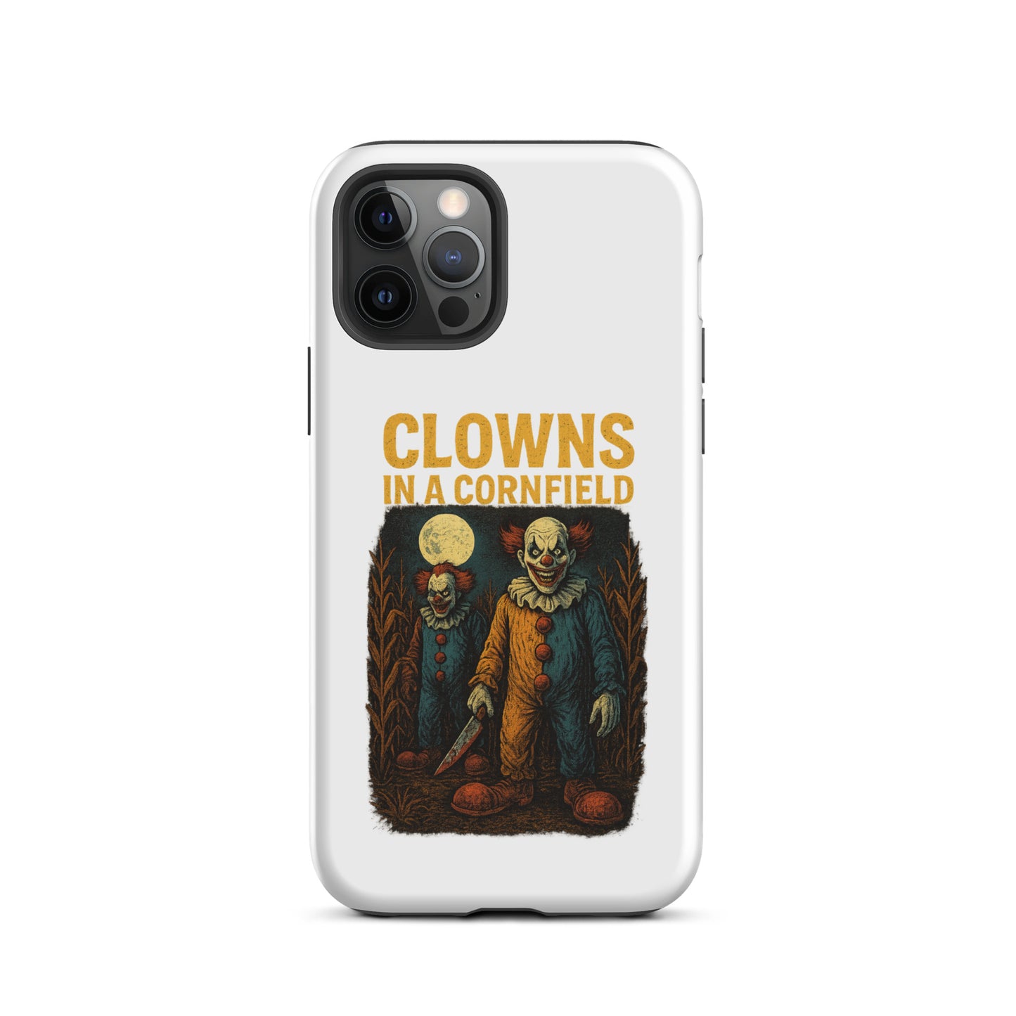 Clowns in a Cornfield Tough Case for iPhone®  from Rare Plus Apparel – unique movie & pop culture inspired design.