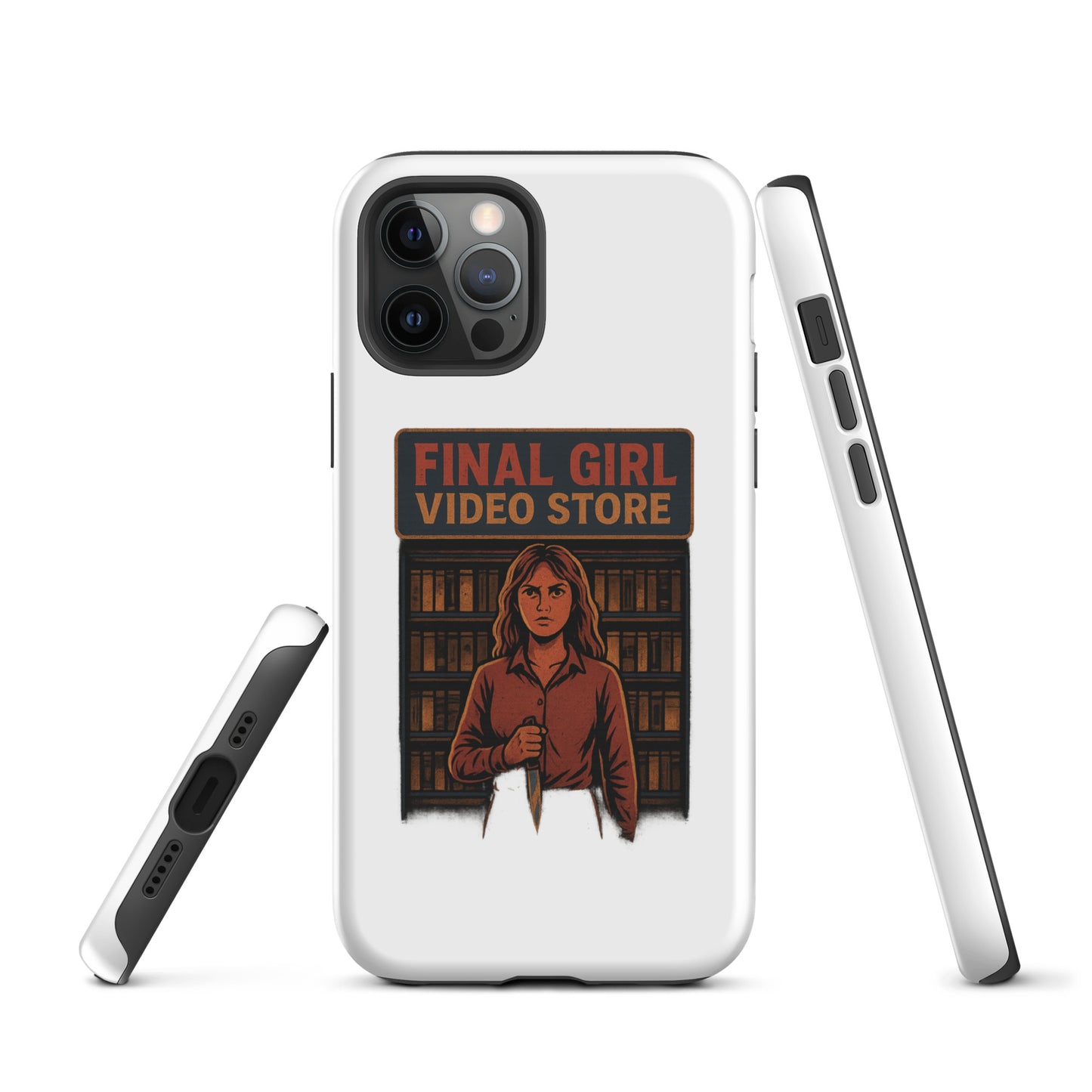 Final Girl Video Store Tough Case for iPhone®  from Rare Plus Apparel – unique movie & pop culture inspired design.