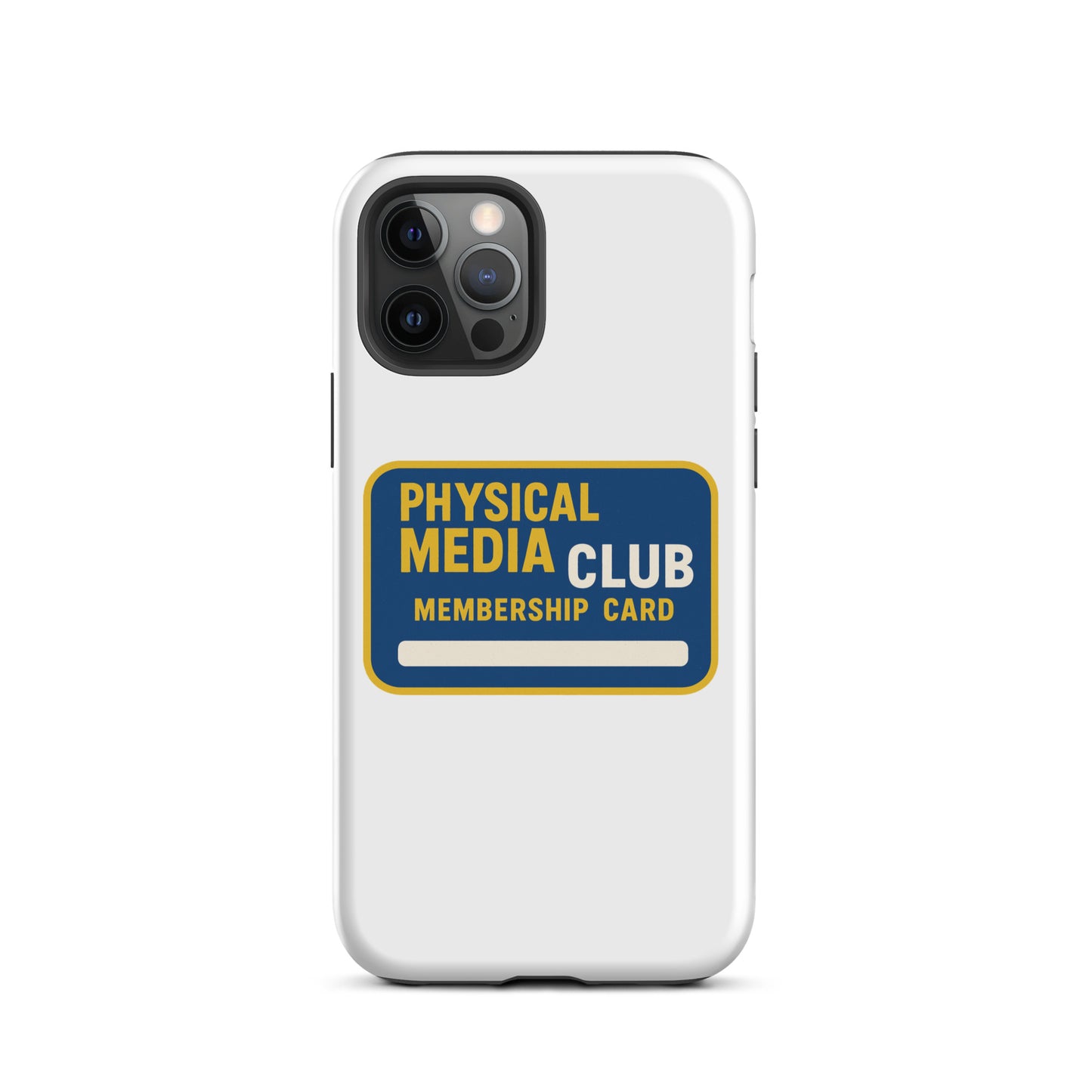 Physical Media Club Tough Case for iPhone®  from Rare Plus Apparel – unique movie & pop culture inspired design.
