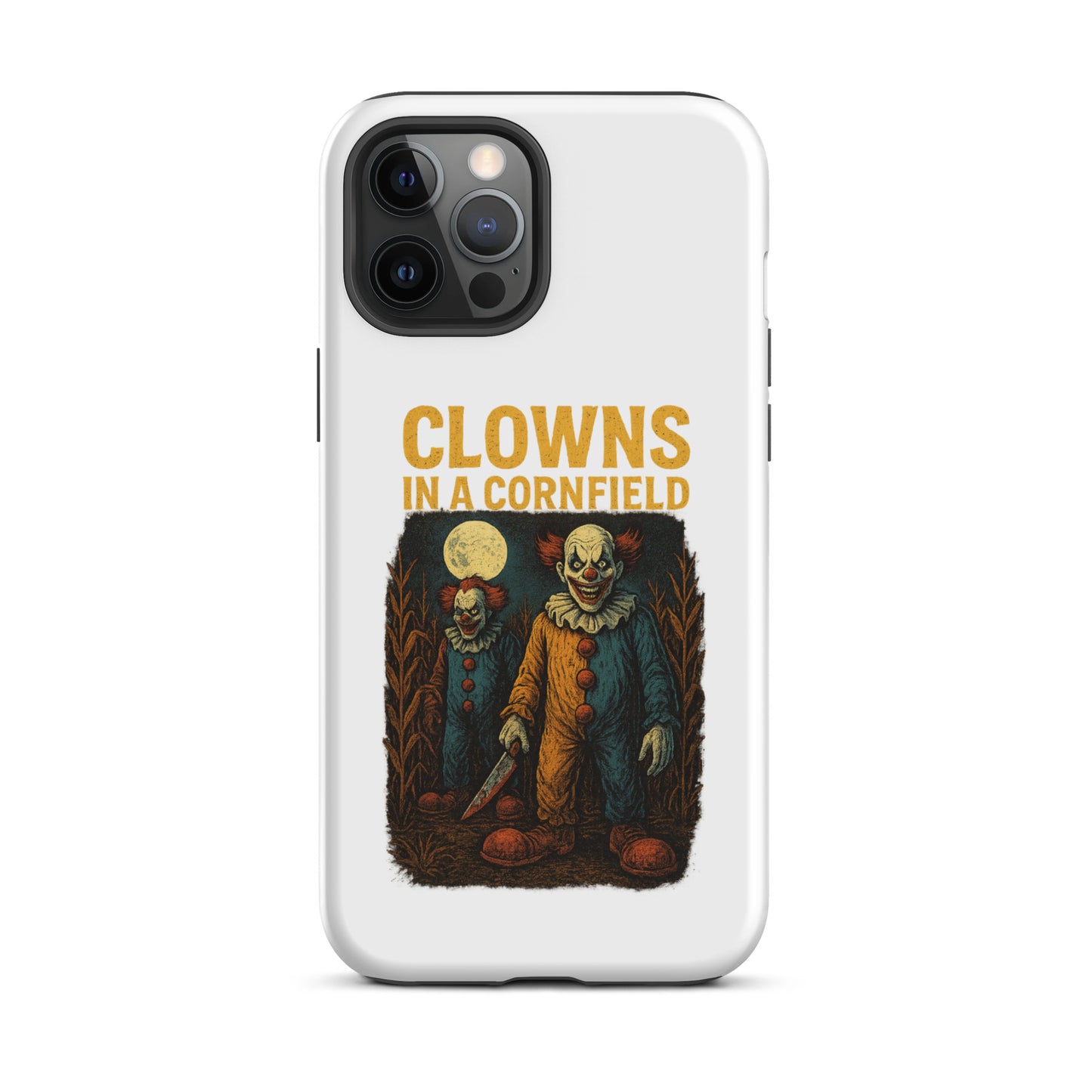 Clowns in a Cornfield Tough Case for iPhone®  from Rare Plus Apparel – unique movie & pop culture inspired design.