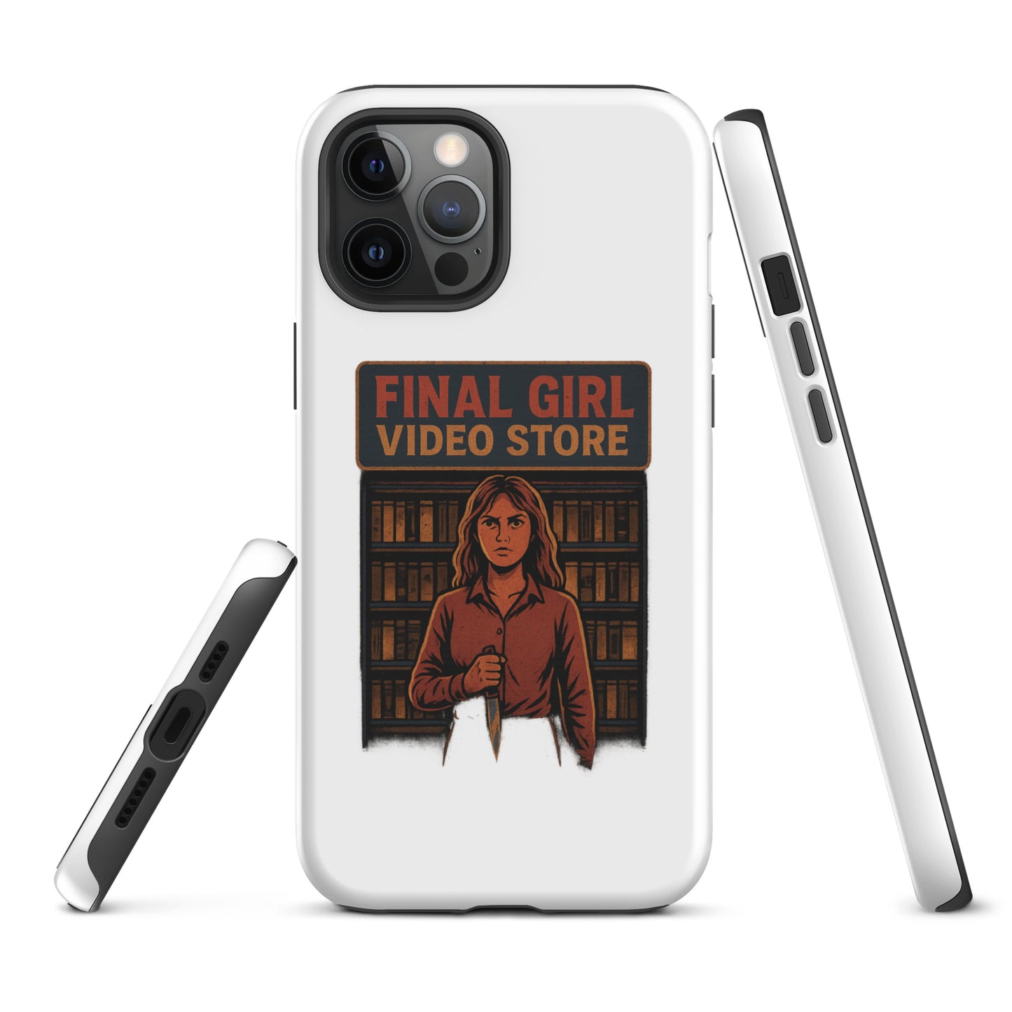 Final Girl Video Store Tough Case for iPhone®  from Rare Plus Apparel – unique movie & pop culture inspired design.