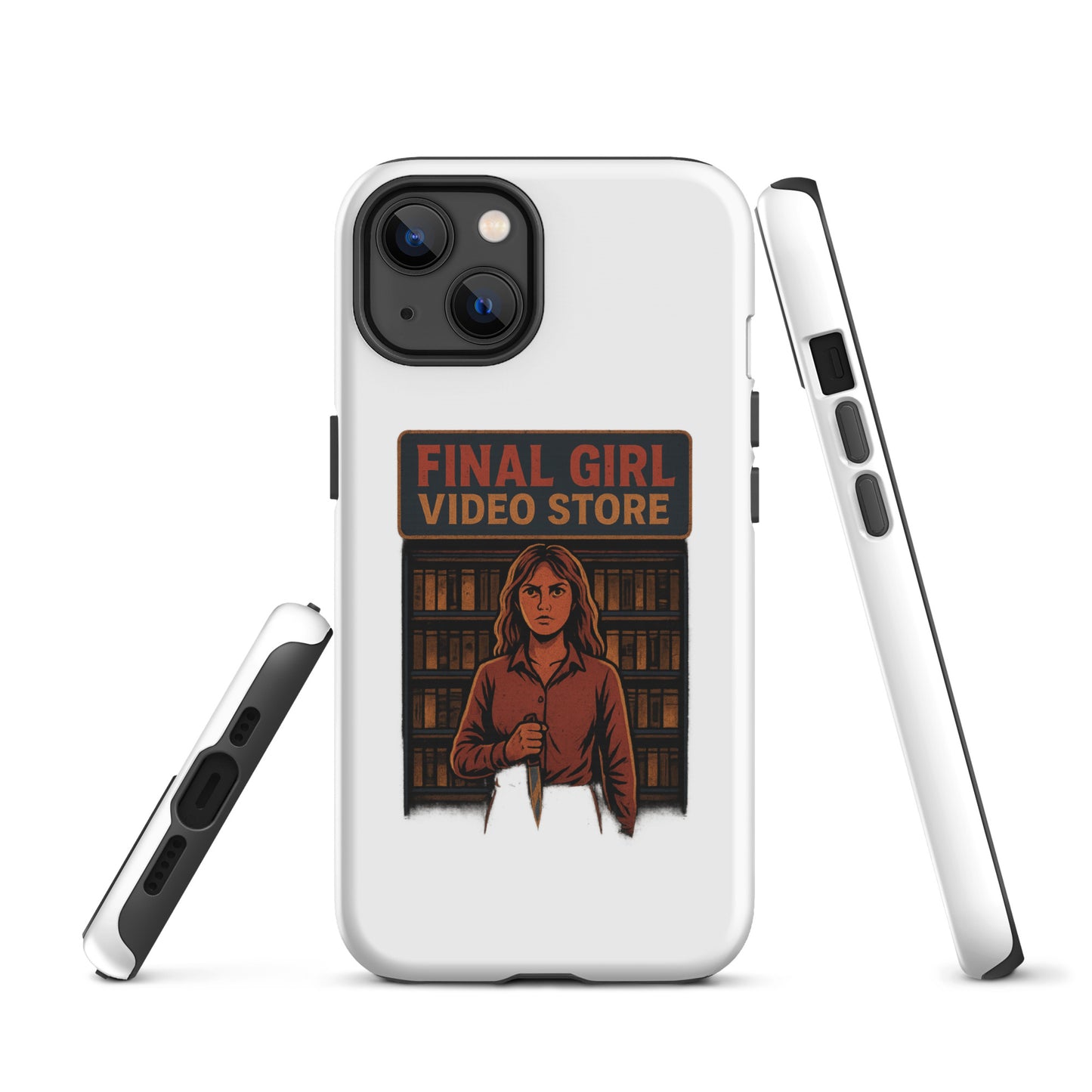 Final Girl Video Store Tough Case for iPhone®  from Rare Plus Apparel – unique movie & pop culture inspired design.