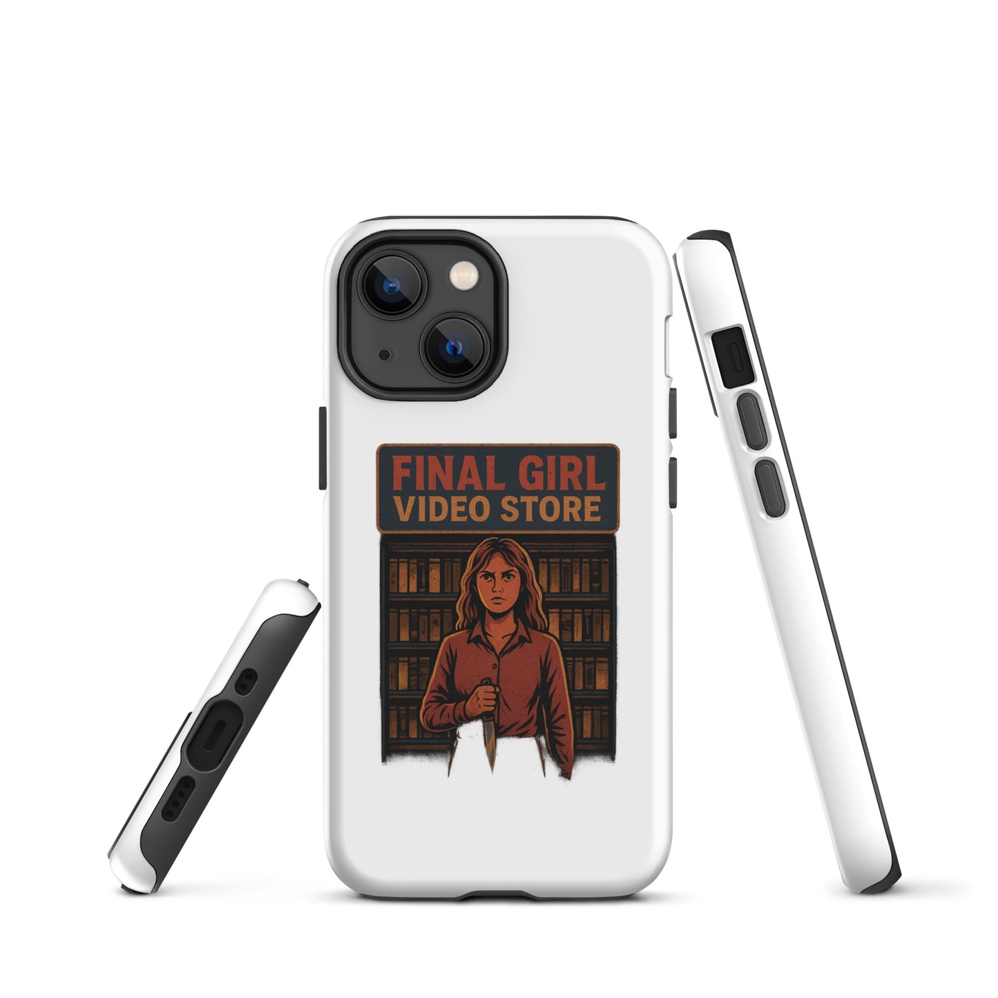 Final Girl Video Store Tough Case for iPhone®  from Rare Plus Apparel – unique movie & pop culture inspired design.