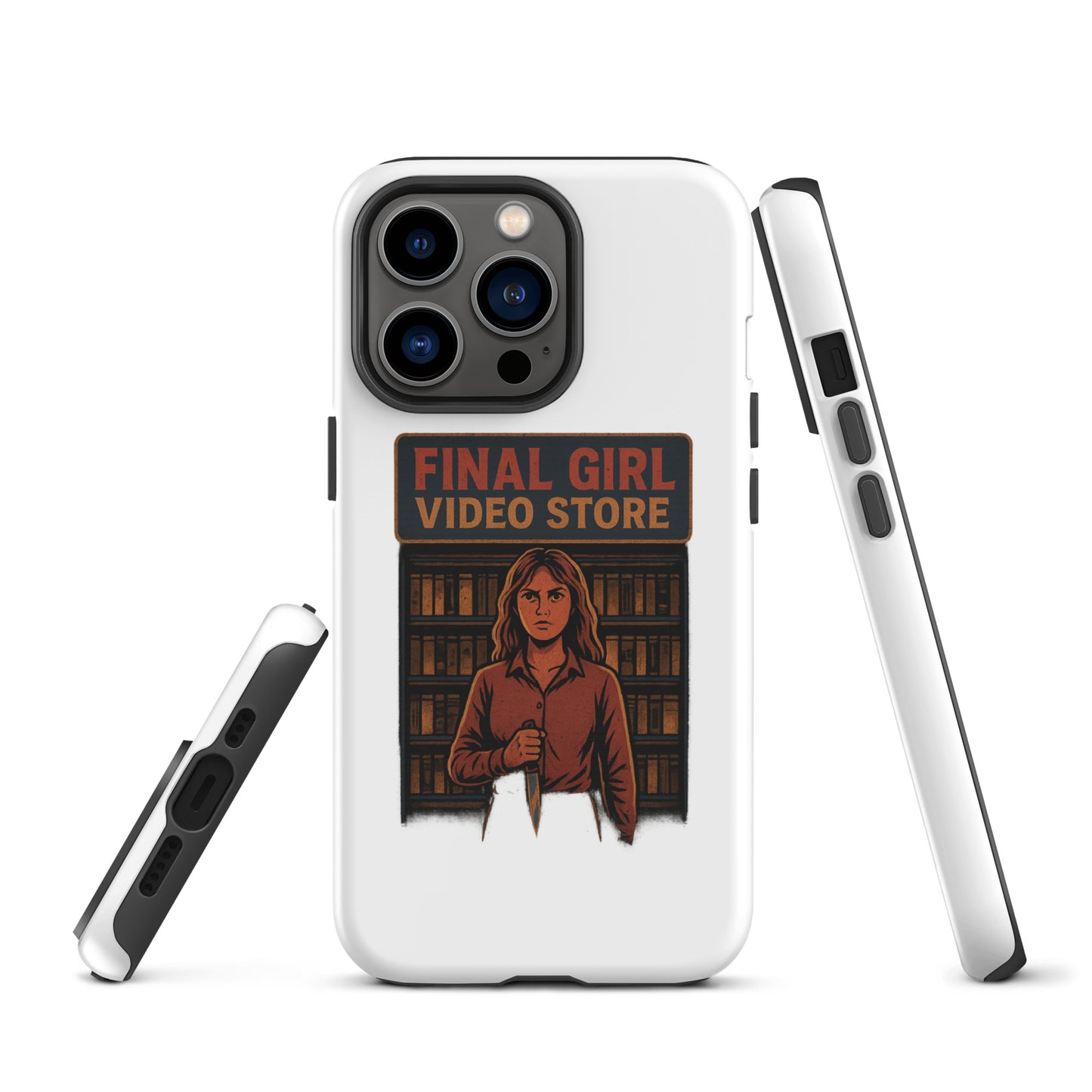 Final Girl Video Store Tough Case for iPhone®  from Rare Plus Apparel – unique movie & pop culture inspired design.