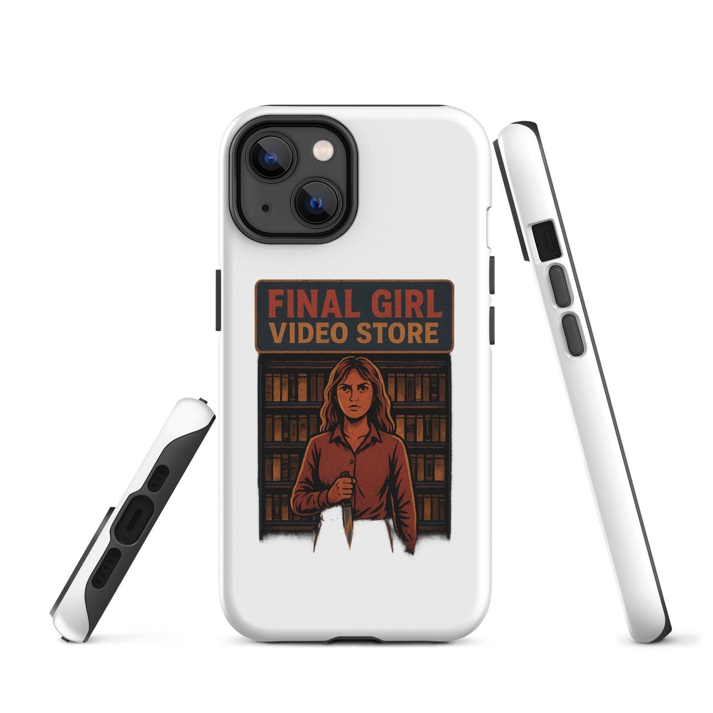 Final Girl Video Store Tough Case for iPhone®  from Rare Plus Apparel – unique movie & pop culture inspired design.