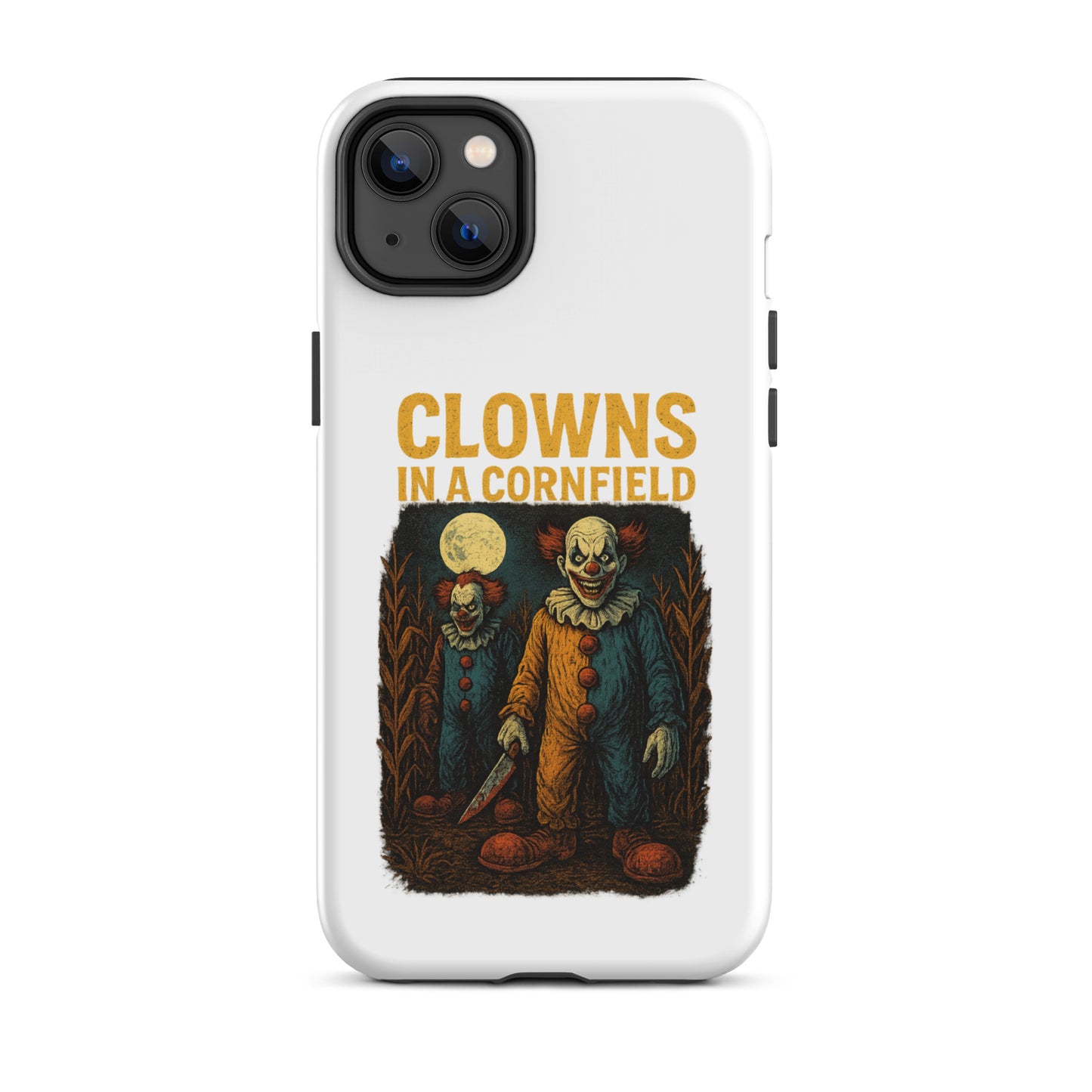 Clowns in a Cornfield Tough Case for iPhone®  from Rare Plus Apparel – unique movie & pop culture inspired design.