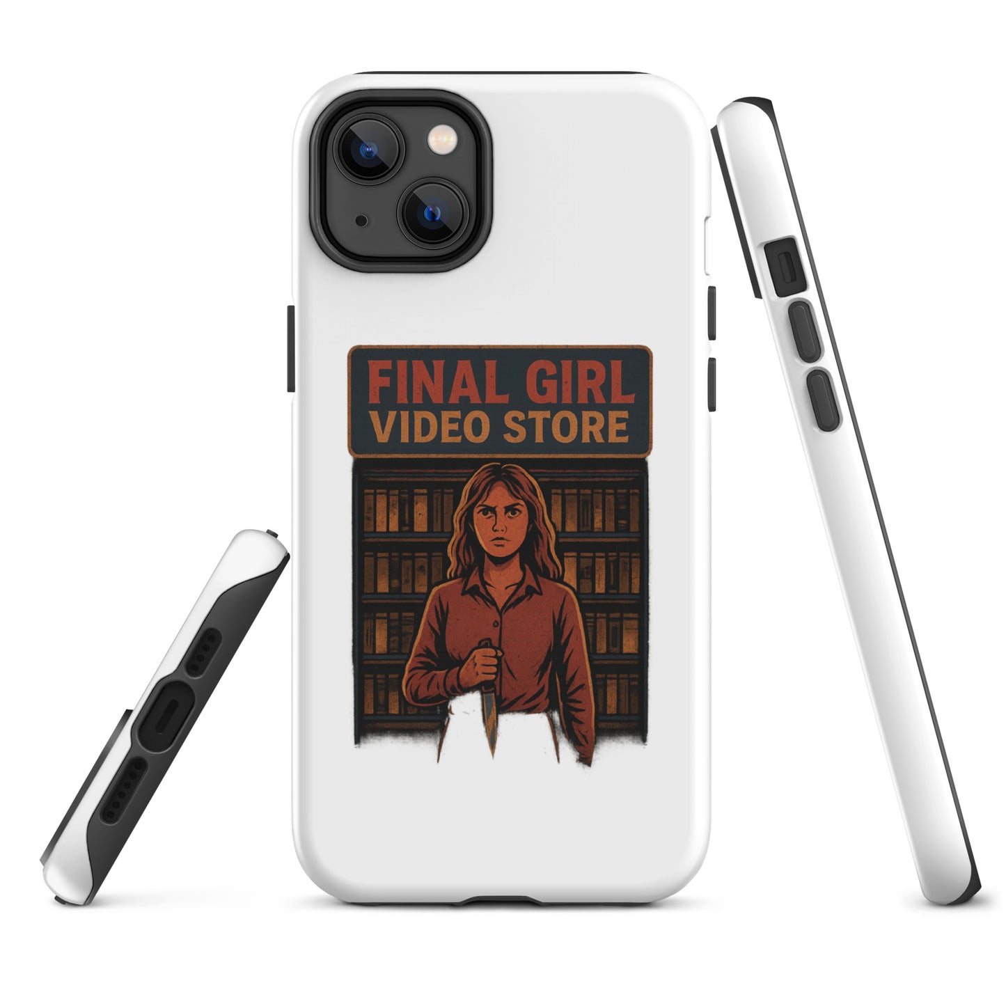 Final Girl Video Store Tough Case for iPhone®  from Rare Plus Apparel – unique movie & pop culture inspired design.