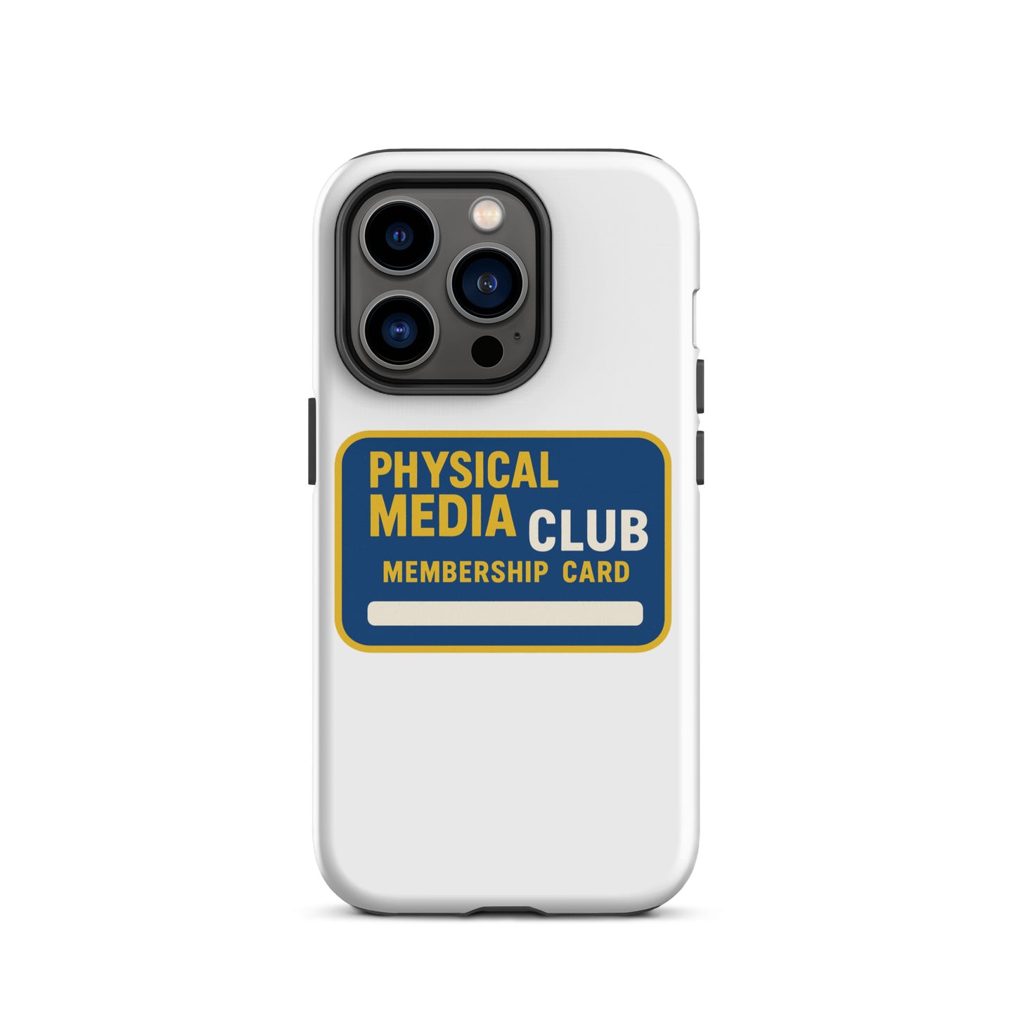 Physical Media Club Tough Case for iPhone®  from Rare Plus Apparel – unique movie & pop culture inspired design.
