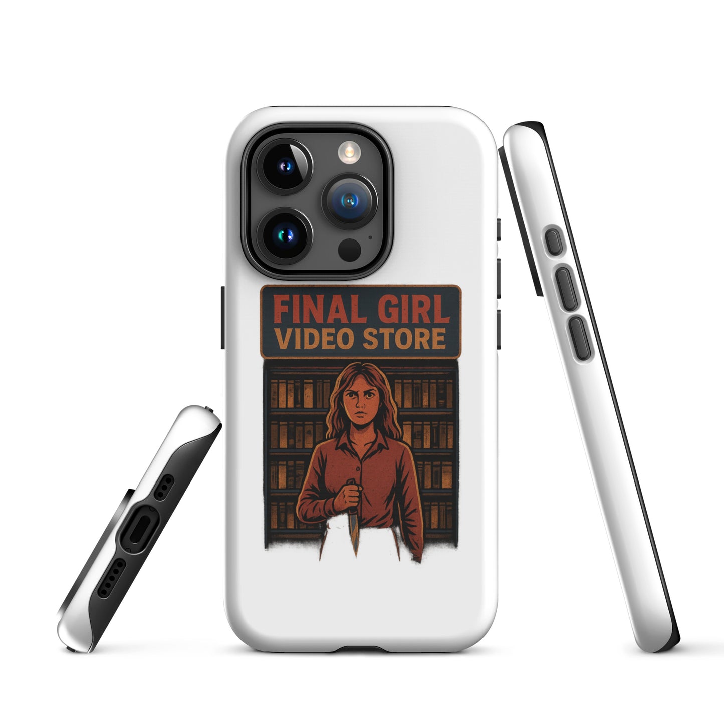 Final Girl Video Store Tough Case for iPhone®  from Rare Plus Apparel – unique movie & pop culture inspired design.