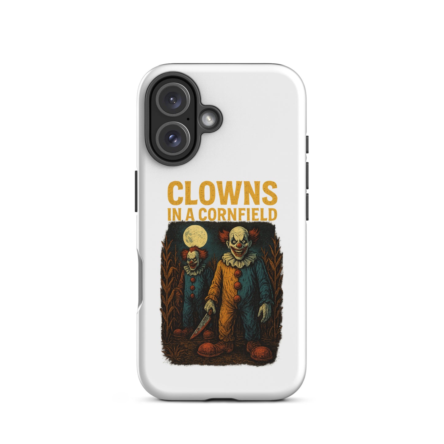 Clowns in a Cornfield Tough Case for iPhone®  from Rare Plus Apparel – unique movie & pop culture inspired design.