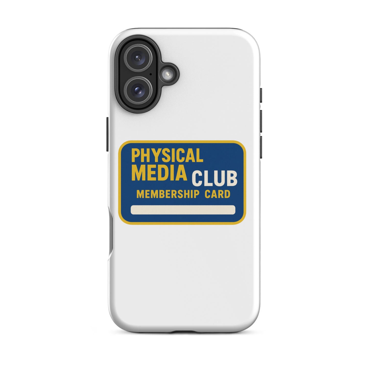 Physical Media Club Tough Case for iPhone®  from Rare Plus Apparel – unique movie & pop culture inspired design.