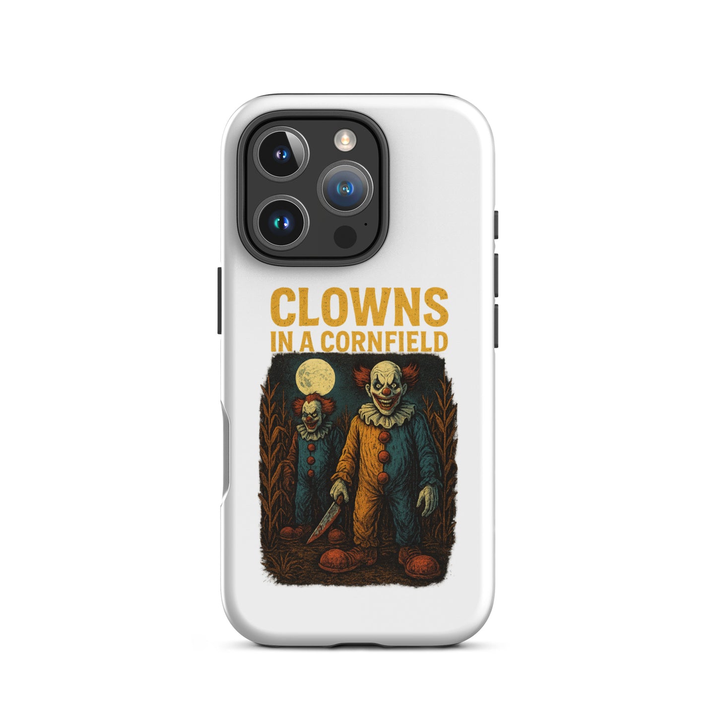 Clowns in a Cornfield Tough Case for iPhone®  from Rare Plus Apparel – unique movie & pop culture inspired design.