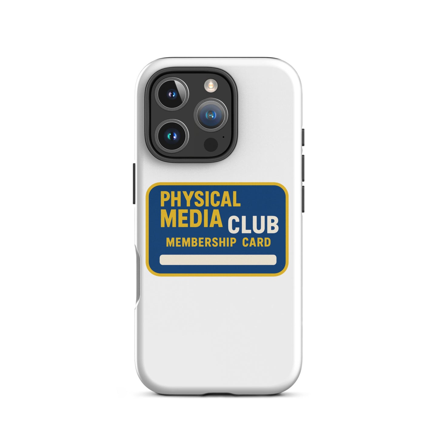 Physical Media Club Tough Case for iPhone®  from Rare Plus Apparel – unique movie & pop culture inspired design.