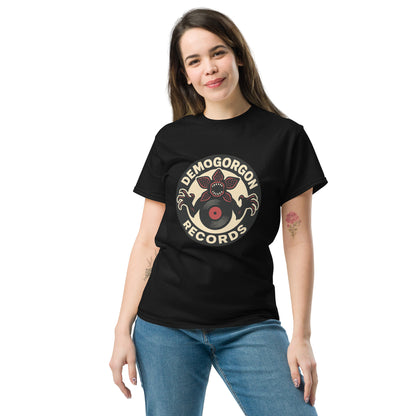 Demogorgon Records Unisex classic tee  from Rare Plus Apparel – unique movie & pop culture inspired design.
