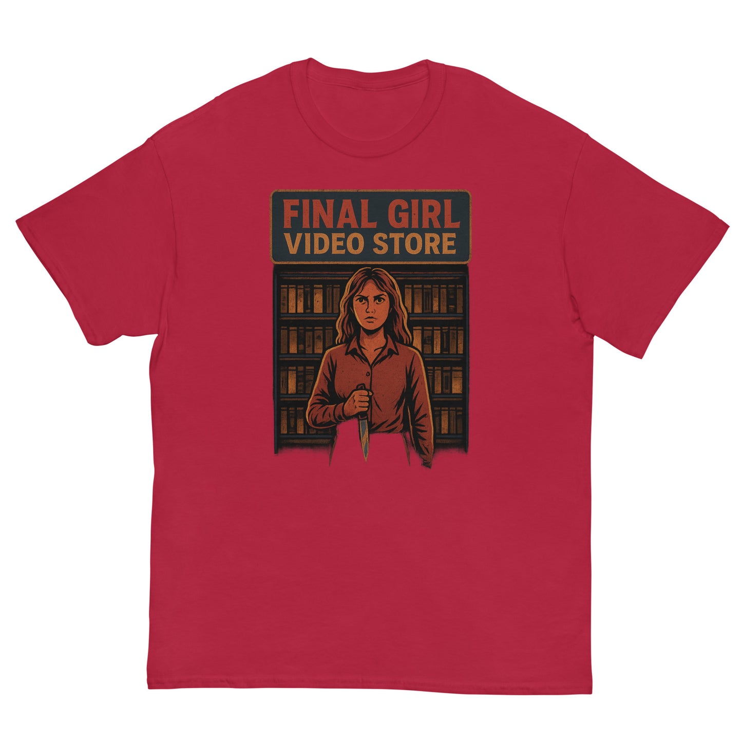 Final Girl Video Store Unisex classic tee  from Rare Plus Apparel – unique movie & pop culture inspired design.